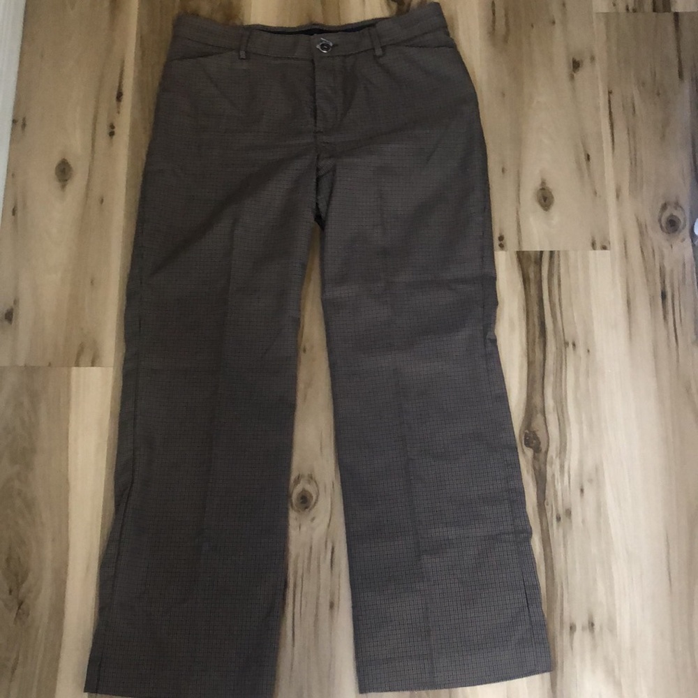 LEE WOMAN’S WORK ARTIRE TROUSER PANTS Size 10 Short Brown/Dark Brown Checked